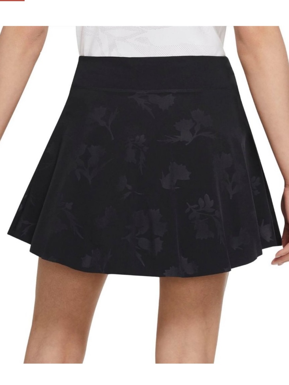 Nike Golf Club Skirt Black Subtle Floral Attached Shorts Tennis Pickleball-S